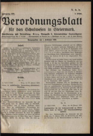 Verordnungsblatt für das Schulwesen in Steiermark 19260201 Seite: 1