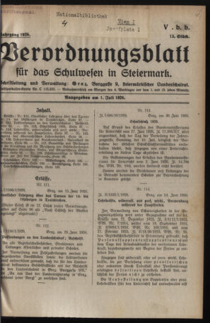 Verordnungsblatt für das Schulwesen in Steiermark 19260701 Seite: 1