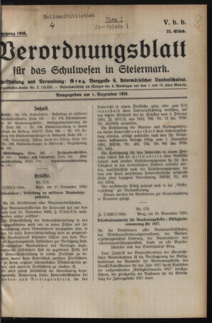 Verordnungsblatt für das Schulwesen in Steiermark 19261201 Seite: 1