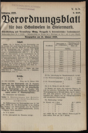 Verordnungsblatt für das Schulwesen in Steiermark