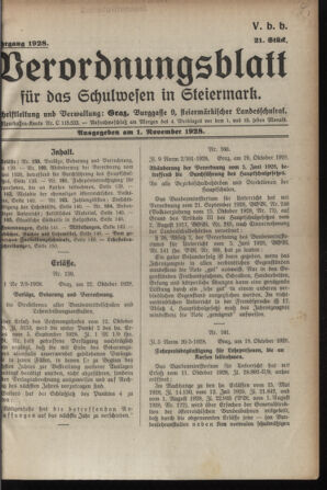 Verordnungsblatt für das Schulwesen in Steiermark 19281101 Seite: 1