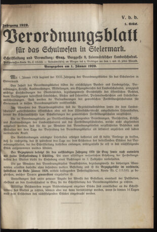 Verordnungsblatt für das Schulwesen in Steiermark 19290101 Seite: 1