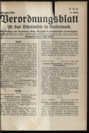 Verordnungsblatt für das Schulwesen in Steiermark 19290601 Seite: 1