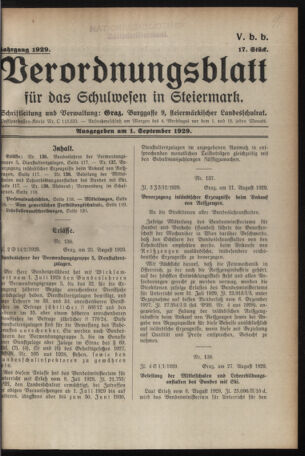 Verordnungsblatt für das Schulwesen in Steiermark 19290901 Seite: 1