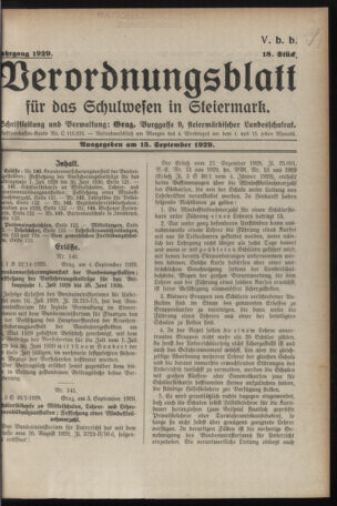 Verordnungsblatt für das Schulwesen in Steiermark 19290915 Seite: 1