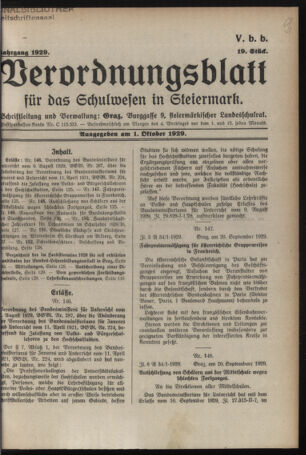 Verordnungsblatt für das Schulwesen in Steiermark 19291001 Seite: 1