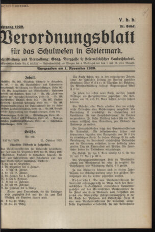 Verordnungsblatt für das Schulwesen in Steiermark 19291101 Seite: 1