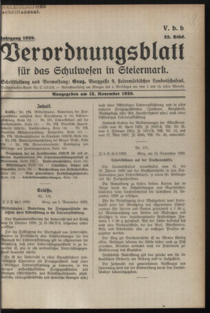 Verordnungsblatt für das Schulwesen in Steiermark 19291115 Seite: 1