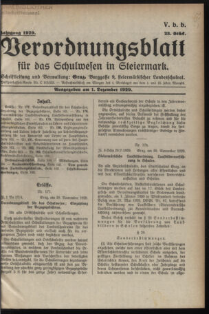 Verordnungsblatt für das Schulwesen in Steiermark 19291201 Seite: 1