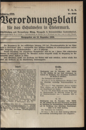 Verordnungsblatt für das Schulwesen in Steiermark 19291215 Seite: 1