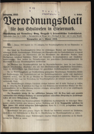 Verordnungsblatt für das Schulwesen in Steiermark 19320101 Seite: 1