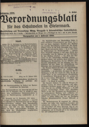 Verordnungsblatt für das Schulwesen in Steiermark 19320201 Seite: 1