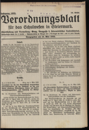 Verordnungsblatt für das Schulwesen in Steiermark 19320515 Seite: 1