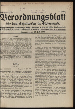 Verordnungsblatt für das Schulwesen in Steiermark 19320715 Seite: 1