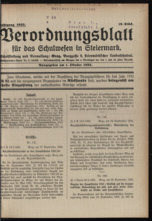 Verordnungsblatt für das Schulwesen in Steiermark 19321001 Seite: 1