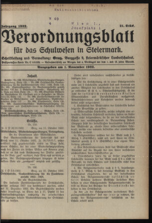 Verordnungsblatt für das Schulwesen in Steiermark 19321101 Seite: 1