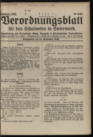 Verordnungsblatt für das Schulwesen in Steiermark 19321115 Seite: 1