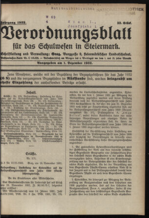 Verordnungsblatt für das Schulwesen in Steiermark 19321201 Seite: 1