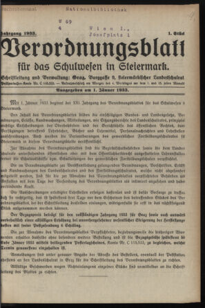 Verordnungsblatt für das Schulwesen in Steiermark 19330101 Seite: 1