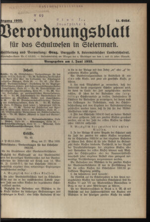 Verordnungsblatt für das Schulwesen in Steiermark 19330601 Seite: 1