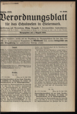 Verordnungsblatt für das Schulwesen in Steiermark 19330801 Seite: 1