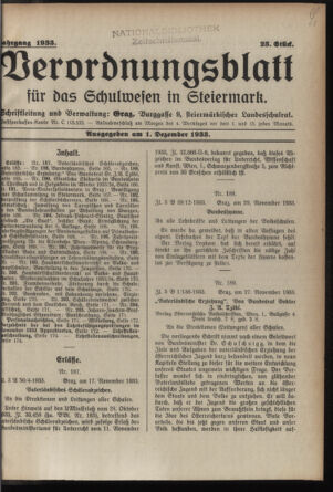 Verordnungsblatt für das Schulwesen in Steiermark 19331201 Seite: 1