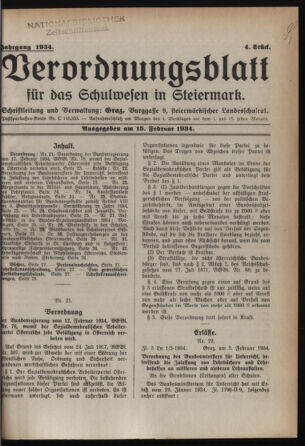 Verordnungsblatt für das Schulwesen in Steiermark 19340215 Seite: 1