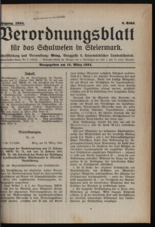 Verordnungsblatt für das Schulwesen in Steiermark 19340315 Seite: 1