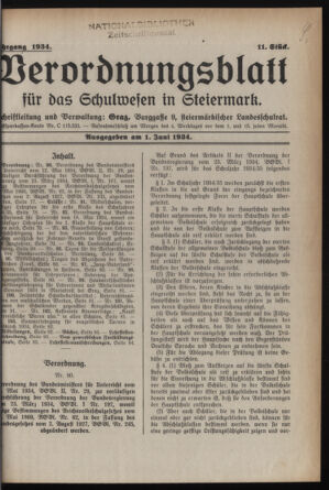 Verordnungsblatt für das Schulwesen in Steiermark 19340601 Seite: 1