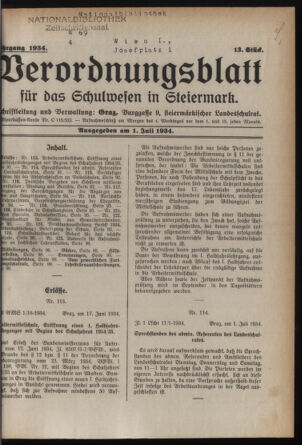 Verordnungsblatt für das Schulwesen in Steiermark 19340701 Seite: 1