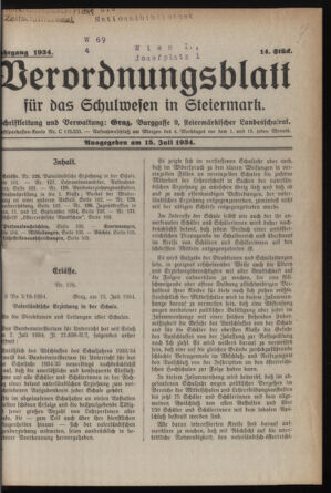 Verordnungsblatt für das Schulwesen in Steiermark 19340715 Seite: 1