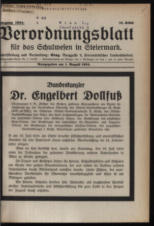 Verordnungsblatt für das Schulwesen in Steiermark 19340801 Seite: 1