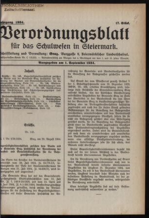 Verordnungsblatt für das Schulwesen in Steiermark 19340901 Seite: 1