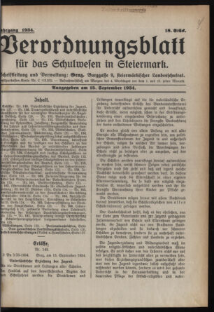 Verordnungsblatt für das Schulwesen in Steiermark 19340915 Seite: 1