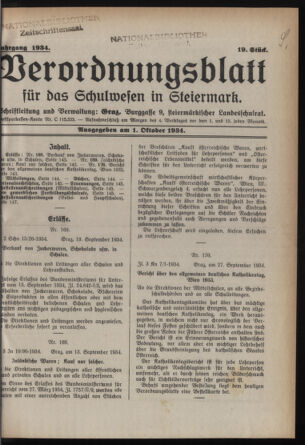 Verordnungsblatt für das Schulwesen in Steiermark 19341001 Seite: 1