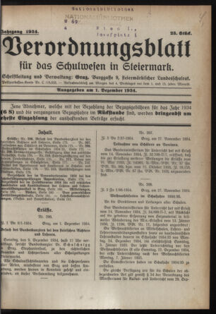 Verordnungsblatt für das Schulwesen in Steiermark 19341201 Seite: 1