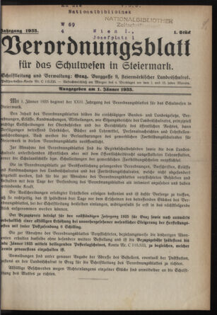 Verordnungsblatt für das Schulwesen in Steiermark 19350101 Seite: 1