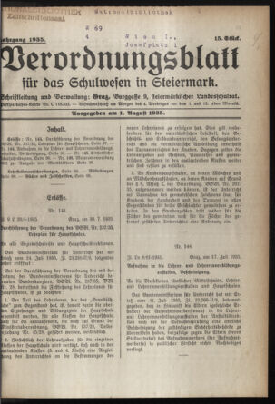 Verordnungsblatt für das Schulwesen in Steiermark 19350801 Seite: 1