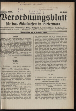 Verordnungsblatt für das Schulwesen in Steiermark 19351001 Seite: 1