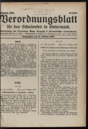 Verordnungsblatt für das Schulwesen in Steiermark 19351015 Seite: 1