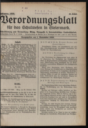 Verordnungsblatt für das Schulwesen in Steiermark 19351101 Seite: 1