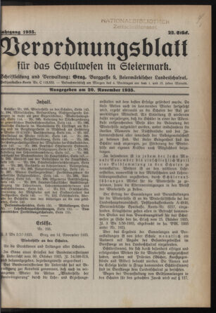 Verordnungsblatt für das Schulwesen in Steiermark 19351120 Seite: 1