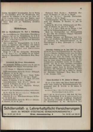 Verordnungsblatt für das Schulwesen in Steiermark 19360305 Seite: 7