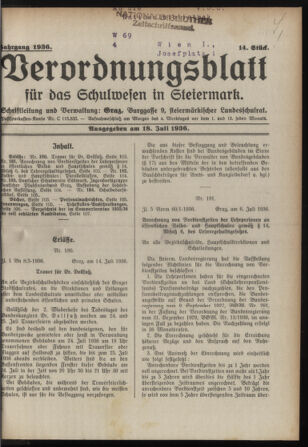 Verordnungsblatt für das Schulwesen in Steiermark 19360718 Seite: 1