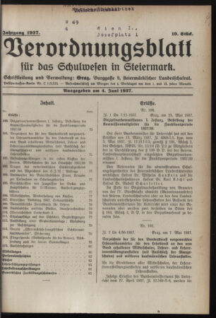 Verordnungsblatt für das Schulwesen in Steiermark 19370604 Seite: 1