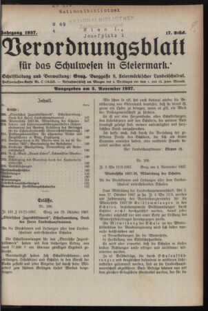 Verordnungsblatt für das Schulwesen in Steiermark 19371105 Seite: 1