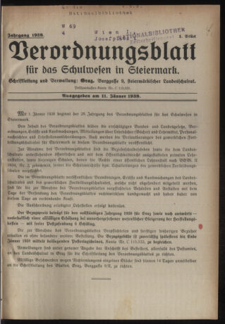 Verordnungsblatt für das Schulwesen in Steiermark 19380111 Seite: 1