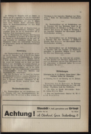 Verordnungsblatt für das Schulwesen in Steiermark 19380126 Seite: 5