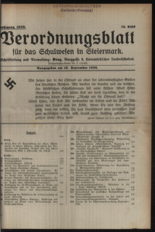 Verordnungsblatt für das Schulwesen in Steiermark 19380910 Seite: 1