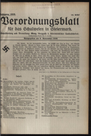 Verordnungsblatt für das Schulwesen in Steiermark 19381109 Seite: 1